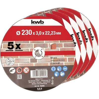 kwb, Sägeblatt, Trennscheiben, Steinbearbeitung, Ø 230 mm, 5 Stk kwb, Sägeblatt, Trennscheiben, Steinbearbeitung, Ø 230 mm, 5 Stk