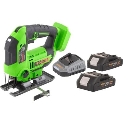 Procraft, Stichsäge, ST22 Akku Stichsäge 20 V 80 mm Brushless + 2x Akku 2,0 Ah + Ladegerät Procraft, Stichsäge, ST22 Akku Stichsäge 20 V 80 mm Brushless + 2x Akku 2,0 Ah + Ladegerät