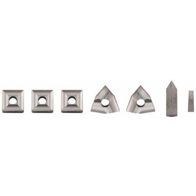 Elmag, Zubehör Maschine, - Wendeplatten-Satz 7-teilig für Drehmeissel-Satz 10x10 mm Elmag, Zubehör Maschine, - Wendeplatten-Satz 7-teilig für Drehmeissel-Satz 10x10 mm