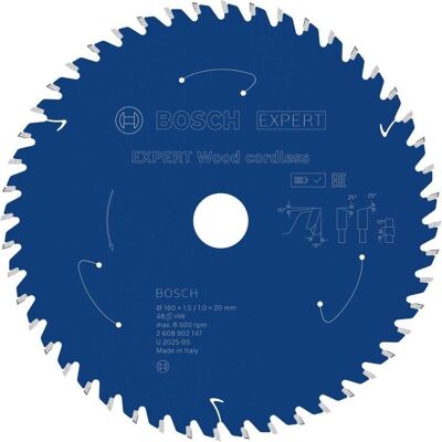 Bosch Professional Zubehör, Sägeblatt, EXPERT Wood Kreissägeblatt, 160x20 mm, T48 Bosch Professional Zubehör, Sägeblatt, EXPERT Wood Kreissägeblatt, 160x20 mm, T48