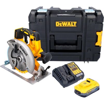 DeWalt, Handkreissäge, DCS 570 H1T Akku Handkreissäge 18 V 184 mm Brushless + 1x Powerstack Akku 5,0 Ah + Ladegerät DeWalt, Handkreissäge, DCS 570 H1T Akku Handkreissäge 18 V 184 mm Brushless + 1x Powerstack Akku 5,0 Ah + Ladegerät