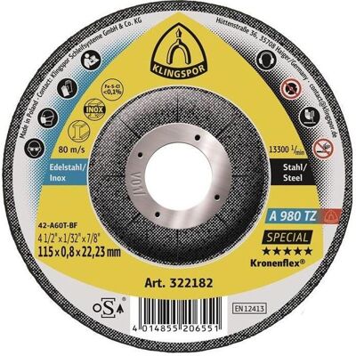 Klingspor, Sägeblatt, Trennscheibe A 980 TZ Special D125x0,8mm gekröpft INOX Bohrung 22,23 mm Klingspor, Sägeblatt, Trennscheibe A 980 TZ Special D125x0,8mm gekröpft INOX Bohrung 22,23 mm