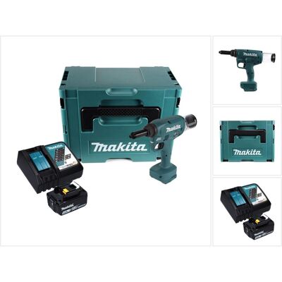 Makita, Tacker + Nagelpistole, DRV 250 RM1J Akku Blindnietsetzgerät 18 V 20 kN Brushless + 1x Akku 4,0 Ah + Ladegerät + Makita, Tacker + Nagelpistole, DRV 250 RM1J Akku Blindnietsetzgerät 18 V 20 kN Brushless + 1x Akku 4,0 Ah + Ladegerät +