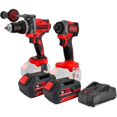 Stayer, Bohrmaschine + Akkuschrauber, Bohr- und Schrauberset mit Schlagfunktion, 2 Akkus, Ladegerät und Koffer (Schlagbohrschrauber, Schlagschrauber) Stayer, Bohrmaschine + Akkuschrauber, Bohr- und Schrauberset mit Schlagfunktion, 2 Akkus, Ladegerät und Koffer (Schlagbohrschrauber, Schlagschrauber)