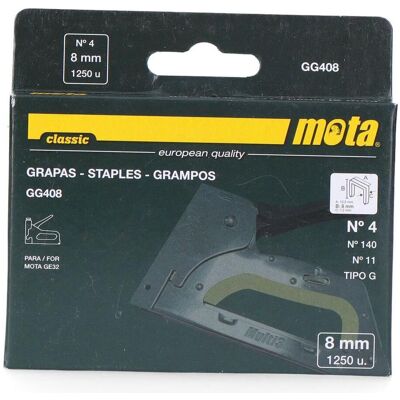 Mota Herramientas, Tacker + Nagelpistole, Heftklammern nº 4 von 8mm 1000 Stück. Dicke 1,2mm gg408 mota Mota Herramientas, Tacker + Nagelpistole, Heftklammern nº 4 von 8mm 1000 Stück. Dicke 1,2mm gg408 mota