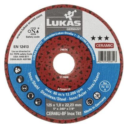 Lukas, Sägeblatt, LUKAS-ERZETT T41 125x1,0x22,23 AT008312V9802 Trennscheiben-Set 125 mm 25 St. Lukas, Sägeblatt, LUKAS-ERZETT T41 125x1,0x22,23 AT008312V9802 Trennscheiben-Set 125 mm 25 St.