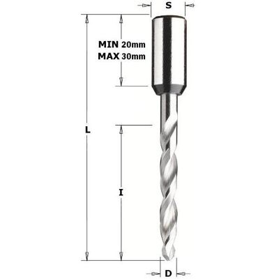 CMT, Bohrereinsatz, 314.100.22 Dübelbohrer massiv HW 10mm, Schaft 10x26 links (10 Millimeter) CMT, Bohrereinsatz, 314.100.22 Dübelbohrer massiv HW 10mm, Schaft 10x26 links (10 Millimeter)