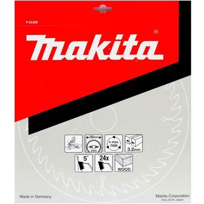 Makita, Sägeblatt, HM-Sägeblatt 250mm 24Z Makita, Sägeblatt, HM-Sägeblatt 250mm 24Z