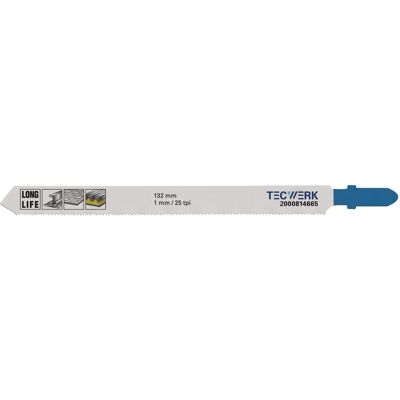Tecwerk, Sägeblatt, Stichsägeblatt Gesamtlänge 132 mm Zahnteilung 1 mm BIM Tecwerk, Sägeblatt, Stichsägeblatt Gesamtlänge 132 mm Zahnteilung 1 mm BIM