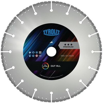 Tyrolit, Sägeblatt, Diamantkreissägeblatt CUT-ALL UC3 Ø 125 mm Bohrung 22,23 mm Schnittbreite 3 mm Tyrolit, Sägeblatt, Diamantkreissägeblatt CUT-ALL UC3 Ø 125 mm Bohrung 22,23 mm Schnittbreite 3 mm