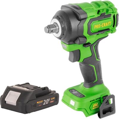 Procraft, Bohrmaschine + Akkuschrauber, PWA18bb Akku Schlagschrauber 20 V 550 Nm 1/2" Brushless + 1x Akku 2,0 Ah - ohne Ladegerät (Schlagschrauber) Procraft, Bohrmaschine + Akkuschrauber, PWA18bb Akku Schlagschrauber 20 V 550 Nm 1/2" Brushless + 1x Akku 2,0 Ah - ohne Ladegerät (Schlagschrauber)