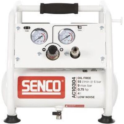 Senco, Kompressor, AC10304 OLIEVRIJE STILLE COMPRESSOR - AFN0029 (4 l, 9 Bar) Senco, Kompressor, AC10304 OLIEVRIJE STILLE COMPRESSOR - AFN0029 (4 l, 9 Bar)