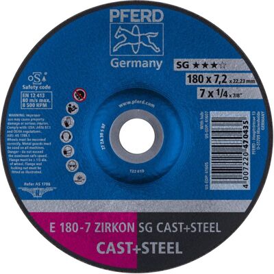 Pferd, Schleifmittel, E 180-7 ZIRKON SG CAST+STEEL Pferd, Schleifmittel, E 180-7 ZIRKON SG CAST+STEEL