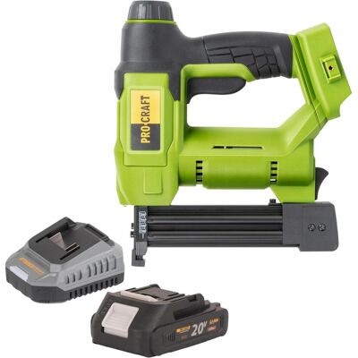 Procraft, Tacker + Nagelpistole, PEH20 Akku Tacker 20 V 15 - 32 mm + 1x Akku 2,0 Ah + Ladegerät (Tacker) Procraft, Tacker + Nagelpistole, PEH20 Akku Tacker 20 V 15 - 32 mm + 1x Akku 2,0 Ah + Ladegerät (Tacker)