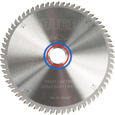 Stier, Sägeblatt, Profi Kreissägeblatt Metall 216x2,3x30 64TF 0° Spanwinkel Stier, Sägeblatt, Profi Kreissägeblatt Metall 216x2,3x30 64TF 0° Spanwinkel