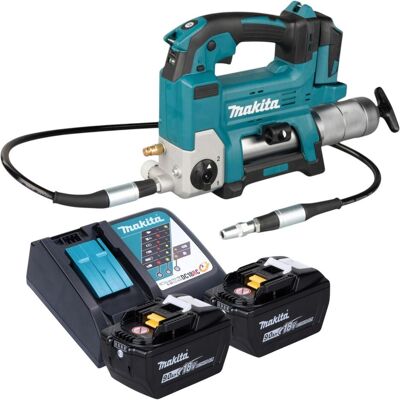 Makita, Kartuschenpistole + Fettpresse, DGP 180 Z Akku Fettpresse 18 V 690 bar + 2x Akku 9,0 Ah + Ladegerät (Fettpresse) Makita, Kartuschenpistole + Fettpresse, DGP 180 Z Akku Fettpresse 18 V 690 bar + 2x Akku 9,0 Ah + Ladegerät (Fettpresse)