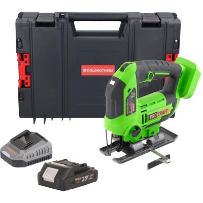 Procraft, Stichsäge, ST22 Akku Stichsäge 20 V 80 mm Brushless + 1x Akku 2,0 Ah + Ladegerät + RHINO Toolcase Procraft, Stichsäge, ST22 Akku Stichsäge 20 V 80 mm Brushless + 1x Akku 2,0 Ah + Ladegerät + RHINO Toolcase