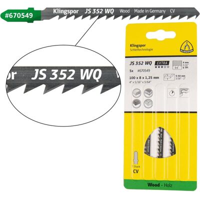Klingspor, Sägeblatt, JS 352 WQ Extra - Sägeblätter 8 x 100 x 1,25 mm Klingspor, Sägeblatt, JS 352 WQ Extra - Sägeblätter 8 x 100 x 1,25 mm