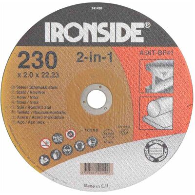 Ironside, Sägeblatt, Trennscheibe 230 x 2,0 x 22 mm für Stahl/Edelstahl, 1 Stück, 241420 Ironside, Sägeblatt, Trennscheibe 230 x 2,0 x 22 mm für Stahl/Edelstahl, 1 Stück, 241420