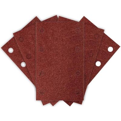 Topex, Schleifmittel, Klett-Schleifblätter, rechteckig 80 x 130 mm, P80, 5 Stück, mit 8 Löchern für 04-623 (80) Topex, Schleifmittel, Klett-Schleifblätter, rechteckig 80 x 130 mm, P80, 5 Stück, mit 8 Löchern für 04-623 (80)