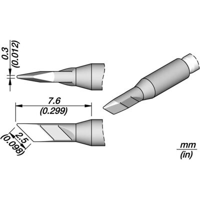 JBC Lötspitze Serie C210, Sonderform, C210033/2,5 mm, Klinge, Lötgerät Zubehör JBC Lötspitze Serie C210, Sonderform, C210033/2,5 mm, Klinge, Lötgerät Zubehör