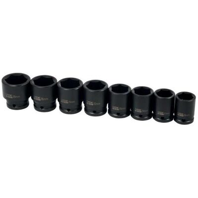Elmag, Zubehör Maschine, - Schlagnussen-Satz 3/4', 8-teilig SW 26,27,29,30,32,35,36,38 mmin Metallbox Elmag, Zubehör Maschine, - Schlagnussen-Satz 3/4', 8-teilig SW 26,27,29,30,32,35,36,38 mmin Metallbox