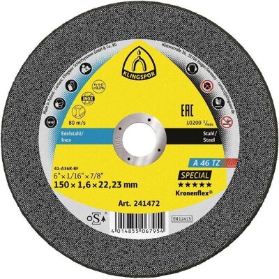 Klingspor, Sägeblatt, A 46 TZ Special - Trennscheiben 150 x 1,6 x 22,23 mm Klingspor, Sägeblatt, A 46 TZ Special - Trennscheiben 150 x 1,6 x 22,23 mm