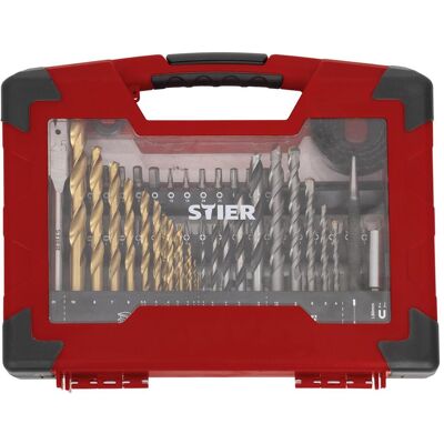Stier, Werkzeugkoffer, TiN-Bohrer-, Säge- und Bit-Set 100-teilig (100 Teile) Stier, Werkzeugkoffer, TiN-Bohrer-, Säge- und Bit-Set 100-teilig (100 Teile)