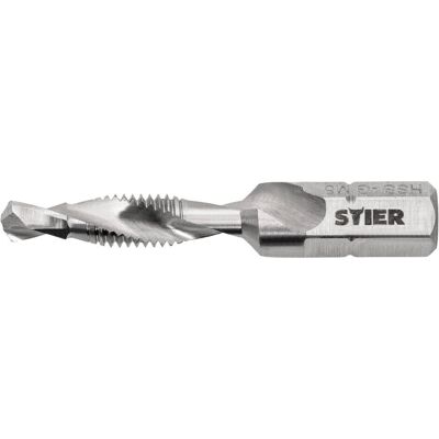 Stier, Gewindeschneider + Gewindebohrer, Kombigewindebohrer Bit M5 DIN 3126 HSS-G 1/4"-Sechskant Stier, Gewindeschneider + Gewindebohrer, Kombigewindebohrer Bit M5 DIN 3126 HSS-G 1/4"-Sechskant