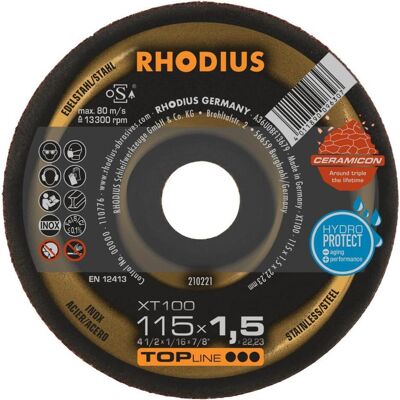 Rhodius, Sägeblatt, TOPline XT100 EXTENDED Extradünne Trennscheibe 115 x 1,5 x 22,23 mm Rhodius, Sägeblatt, TOPline XT100 EXTENDED Extradünne Trennscheibe 115 x 1,5 x 22,23 mm