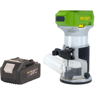 Procraft, Fräse, POB24bb Akku Multifunktionsfräse 20 V 6 / 8 mm Brushless + 1x Akku 4,0 Ah - ohne Ladegerät (Oberfräse) Procraft, Fräse, POB24bb Akku Multifunktionsfräse 20 V 6 / 8 mm Brushless + 1x Akku 4,0 Ah - ohne Ladegerät (Oberfräse)