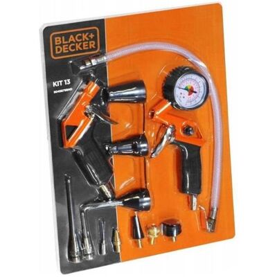 Black & Decker Kompressor, PNEUMATIC TOOLS KIT 9045879BND B&D 13PCE (10 Bar) Black & Decker Kompressor, PNEUMATIC TOOLS KIT 9045879BND B&D 13PCE (10 Bar)