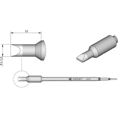 JBC Lötspitze Serie C470, Meisselform, C470017/5,0 x 1,2 mm, gerade (Lötspitze), Lötgerät Zubehör JBC Lötspitze Serie C470, Meisselform, C470017/5,0 x 1,2 mm, gerade (Lötspitze), Lötgerät Zubehör
