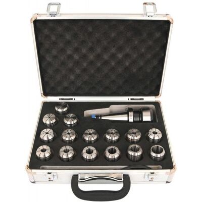 Elmag, Zubehör Maschine, - Spannzangen-Set ISO40 (ER40) 15-teilig, 2-26mm Elmag, Zubehör Maschine, - Spannzangen-Set ISO40 (ER40) 15-teilig, 2-26mm