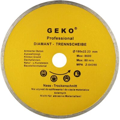 GEKO, Sägeblatt, Diamant-Trennscheibe Allround, 180x8x22mm GEKO, Sägeblatt, Diamant-Trennscheibe Allround, 180x8x22mm