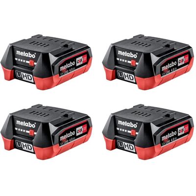 Metabo, Werkzeugakku + Ladegerät, Akku Set 4x LiHD Akkupack 12 V 4,0 Ah / 4000 mAh Li-Ion mit Ladestandanzeige ( 4x 625349000 (12 V) Metabo, Werkzeugakku + Ladegerät, Akku Set 4x LiHD Akkupack 12 V 4,0 Ah / 4000 mAh Li-Ion mit Ladestandanzeige ( 4x 625349000 (12 V)