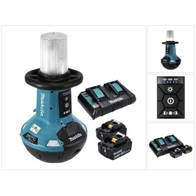 Makita, Arbeitsleuchte, DML 810 PG Akku LED Flächenlicht 18 / 36 V ( 2 x 18 V ) 5500 lm IP54 + 2x Akku 6,0 Ah + Doppe (5500 lm) Makita, Arbeitsleuchte, DML 810 PG Akku LED Flächenlicht 18 / 36 V ( 2 x 18 V ) 5500 lm IP54 + 2x Akku 6,0 Ah + Doppe (5500 lm)