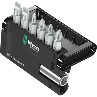 Wera, Bits, Bit-Check 7 Universal 1 (Kreuz Phillips PH, Kreuz Pozidriv PZ, Schraubschlitz) Wera, Bits, Bit-Check 7 Universal 1 (Kreuz Phillips PH, Kreuz Pozidriv PZ, Schraubschlitz)