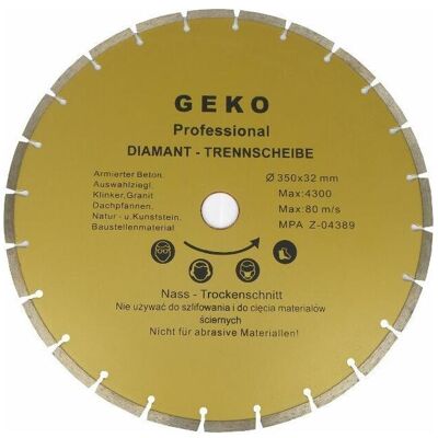 GEKO, Sägeblatt, Diamant-Segment-Trennscheibe, 350x8x32mm GEKO, Sägeblatt, Diamant-Segment-Trennscheibe, 350x8x32mm