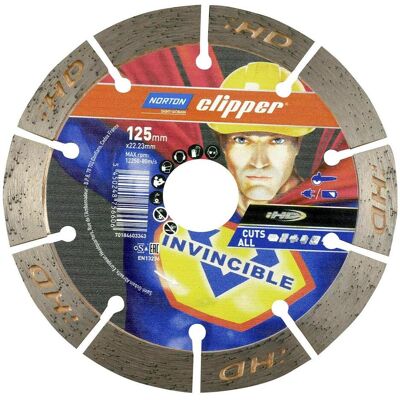 Symantec Norton Clipper, Sägeblatt, Clipper Diamanttrennscheibe Mr.Invincible Universal 125 x 22, 70184603343 Symantec Norton Clipper, Sägeblatt, Clipper Diamanttrennscheibe Mr.Invincible Universal 125 x 22, 70184603343