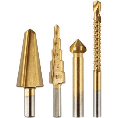 Graphite, Bohrereinsatz, Stufenbohrer 4-12 mm, Reibahle 12,4 mm, Fräser 6x90 mm, Senker 8-20 mm, TiN (12 Millimeter, 4 Millimeter, 6 Millimeter, 8 Millimeter, 90 Millimeter, bis 20 Millimeter) Graphite, Bohrereinsatz, Stufenbohrer 4-12 mm, Reibahle 12,4 mm, Fräser 6x90 mm, Senker 8-20 mm, TiN (12 Millimeter, 4 Millimeter, 6 Millimeter, 8 Millimeter, 90 Millimeter, bis 20 Millimeter)