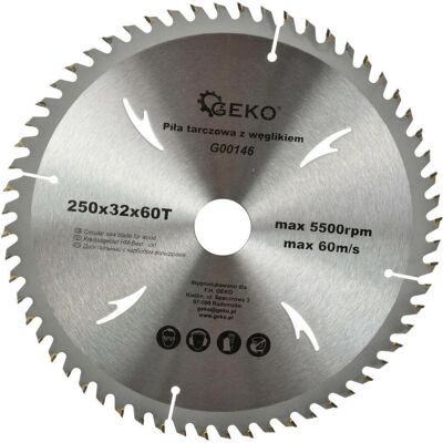GEKO, Sägeblatt, Sägeblatt, 250x32x60T GEKO, Sägeblatt, Sägeblatt, 250x32x60T