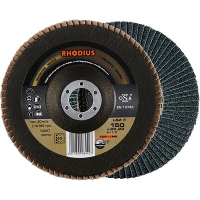 Rhodius, Schleifmittel, TOPline LSZ F Fächerschleifscheibe 150 x 22,23 mm K40 (40) Rhodius, Schleifmittel, TOPline LSZ F Fächerschleifscheibe 150 x 22,23 mm K40 (40)
