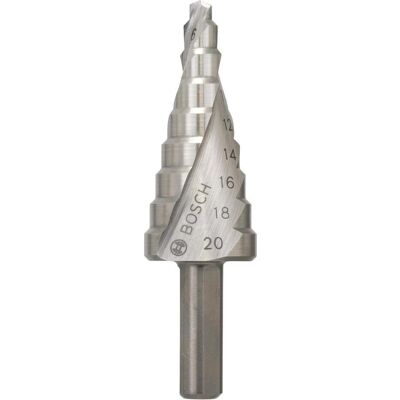 Bosch Professional Zubehör, Bohrereinsatz, Stufenbohrer HSS, 4 - 20 mm, 8 mm, 70,5 mm, 9 Stufen (8 mm) Bosch Professional Zubehör, Bohrereinsatz, Stufenbohrer HSS, 4 - 20 mm, 8 mm, 70,5 mm, 9 Stufen (8 mm)