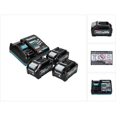 Makita, Werkzeugakku + Ladegerät, Power Source Kit 40 V max. mit 3x BL 4040 Akku 4,0 Ah XGT ( 3x 191B26-6 ) + DC 40 RA Schnell Makita, Werkzeugakku + Ladegerät, Power Source Kit 40 V max. mit 3x BL 4040 Akku 4,0 Ah XGT ( 3x 191B26-6 ) + DC 40 RA Schnell