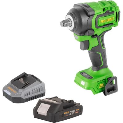Procraft, Bohrmaschine + Akkuschrauber, PWA18bb Akku Schlagschrauber 20 V 550 Nm 1/2" Brushless + 1x Akku 2,0 Ah + Ladegerät (Schlagschrauber) Procraft, Bohrmaschine + Akkuschrauber, PWA18bb Akku Schlagschrauber 20 V 550 Nm 1/2" Brushless + 1x Akku 2,0 Ah + Ladegerät (Schlagschrauber)