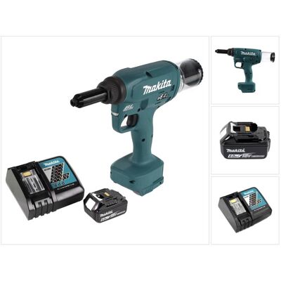 Makita, Tacker + Nagelpistole, DRV 250 RG1 Akku Blindnietsetzgerät 18V 20kN Brushless + 1x Akku 6,0Ah + Ladegerät (Nagelpistole) Makita, Tacker + Nagelpistole, DRV 250 RG1 Akku Blindnietsetzgerät 18V 20kN Brushless + 1x Akku 6,0Ah + Ladegerät (Nagelpistole)