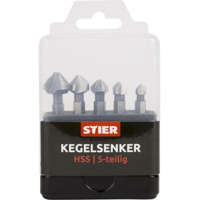 Stier, Bohrereinsatz, Kegelsenker Set 5-teilig Bit-Schaft 1/4" (10.4 mm, 12.4 mm, 16.5 mm, 6.3 mm, 8.3 mm) Stier, Bohrereinsatz, Kegelsenker Set 5-teilig Bit-Schaft 1/4" (10.4 mm, 12.4 mm, 16.5 mm, 6.3 mm, 8.3 mm)