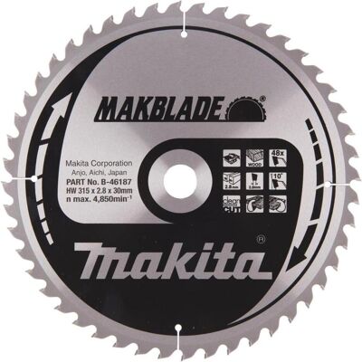 Makita B-46187 MakBlade Kreissägeblatt - 315x30mm - 48Zähne - Holz Makita B-46187 MakBlade Kreissägeblatt - 315x30mm - 48Zähne - Holz