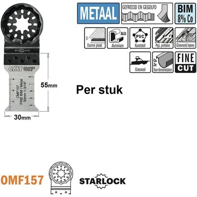 CMT, Sägeblatt, OMF157-X1 Multitoolsägeblatt mit Feinschnitt für Metall 30 mm 1 Stück CMT, Sägeblatt, OMF157-X1 Multitoolsägeblatt mit Feinschnitt für Metall 30 mm 1 Stück